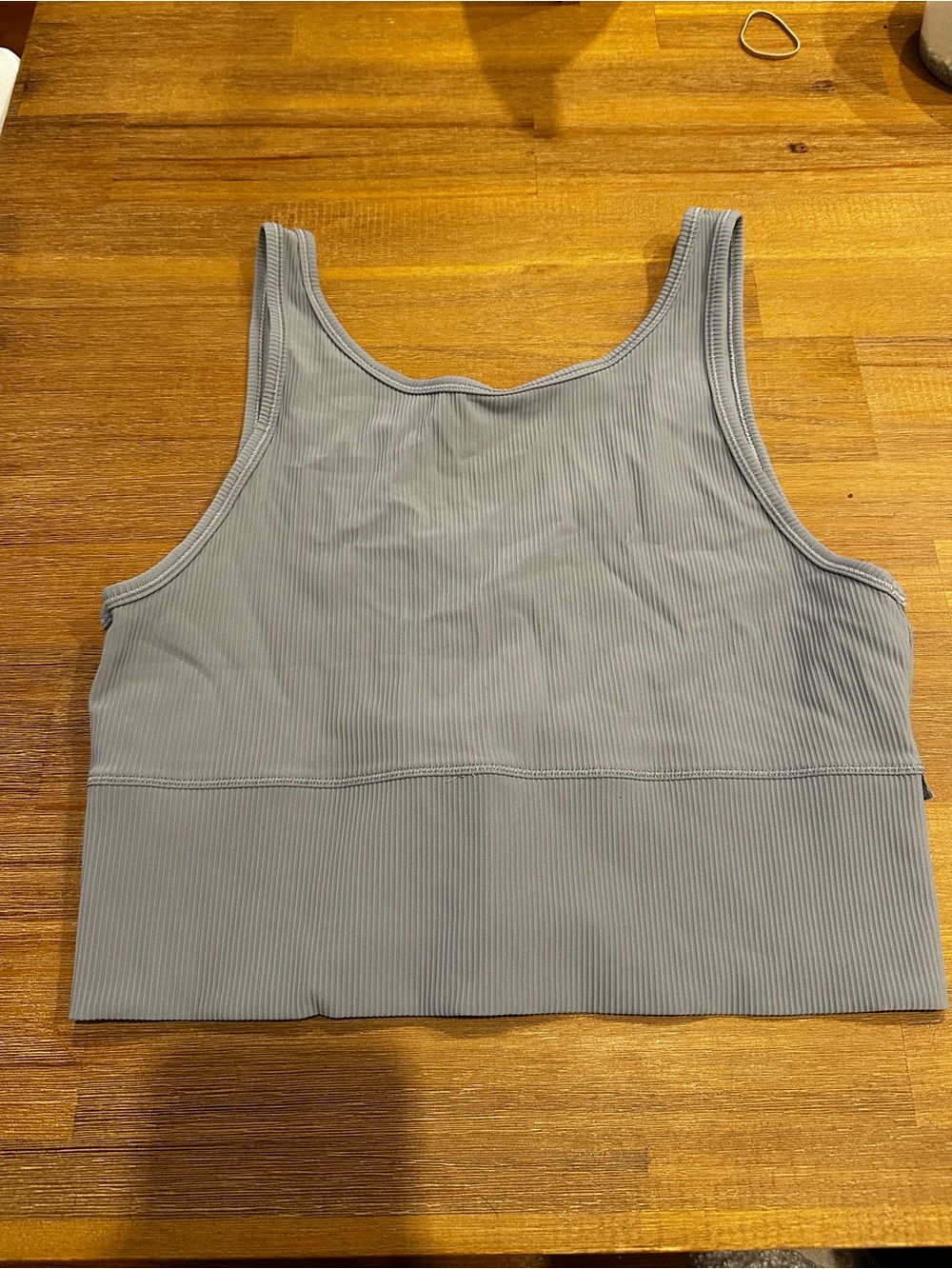 Ribbed Crop Tank Top in Light Gray